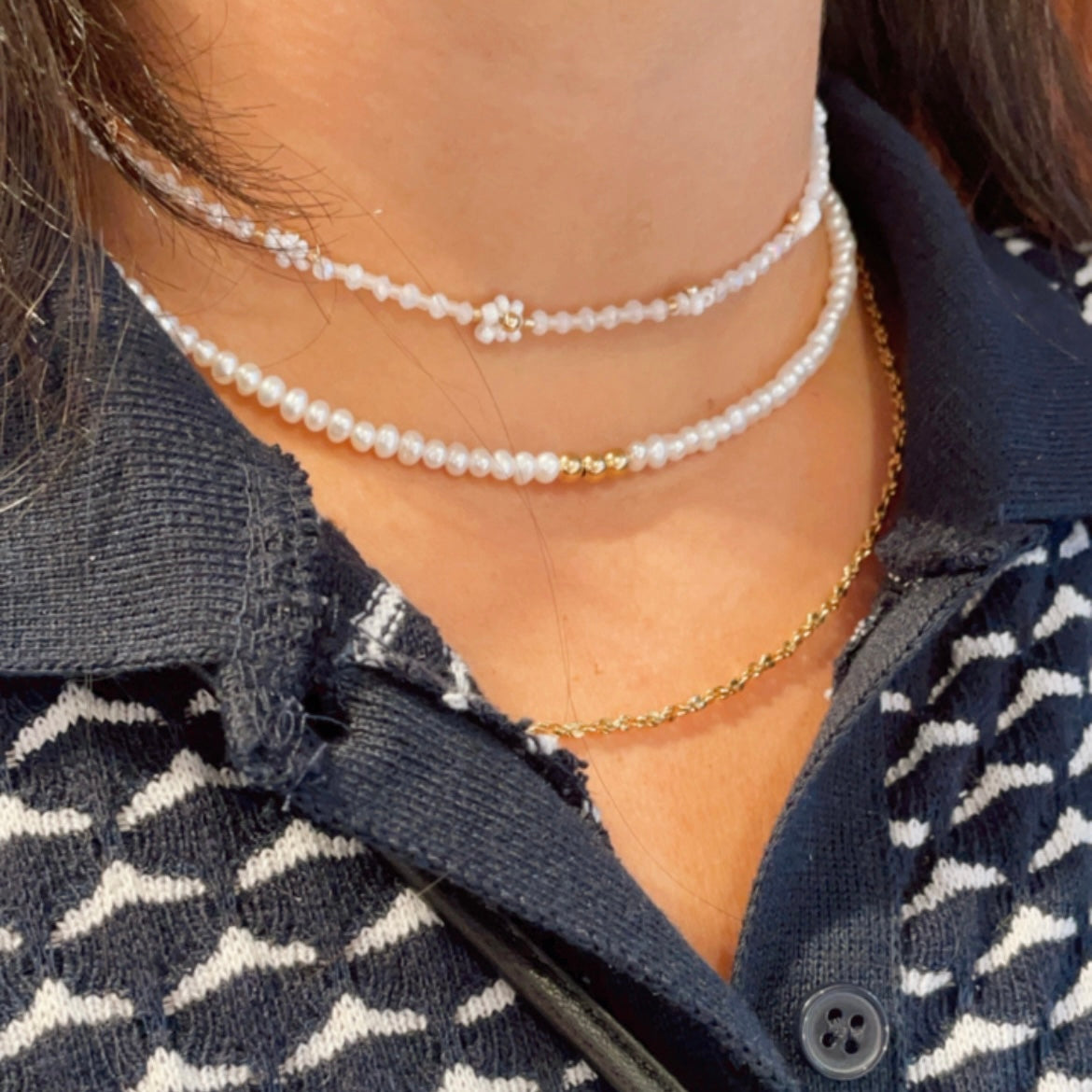 Francesca's Jasmine Beaded Flower Choker Necklace | CoolSprings Galleria